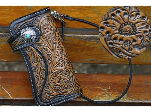 Billetera Men's Retro Carved - A Pedido_exkarg Marrón 2