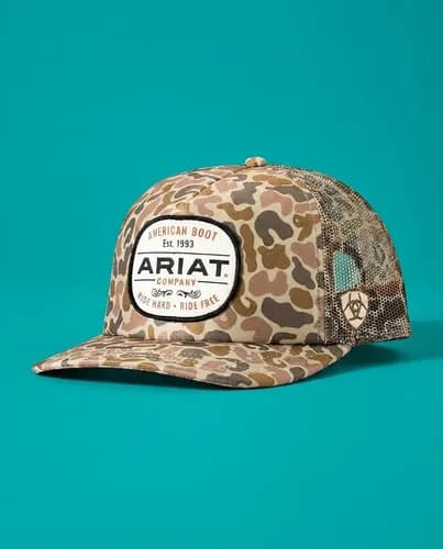 Gorra Ariat Mens Ariat Logo Patch Duck - A Pedido Marrón M 4