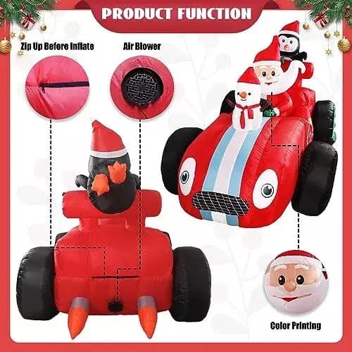 Papa Noel Inflable 8ft Christmas Race - A Pedido_exkarg Rojo 4