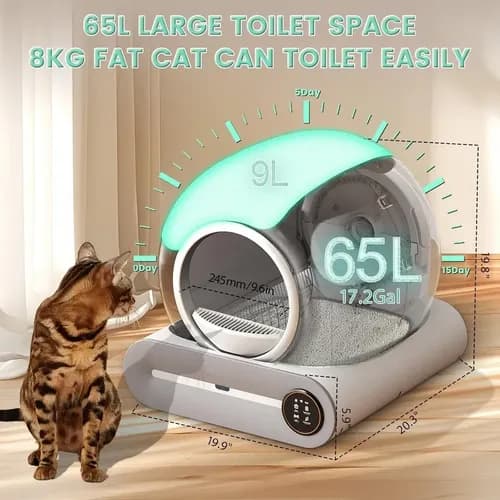 Baño Gatos Automático Autolimpiable Robot  - A Pedido Blanco 4
