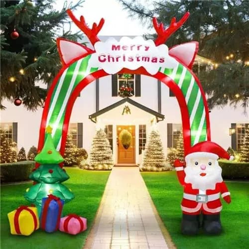 Papa Noel Inflable Arco Gigante - A Pedido_exkarg Rojo 4