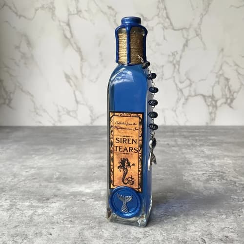 Botella Decorativa Lagrima De Sirenas - A Pedido Azul 3