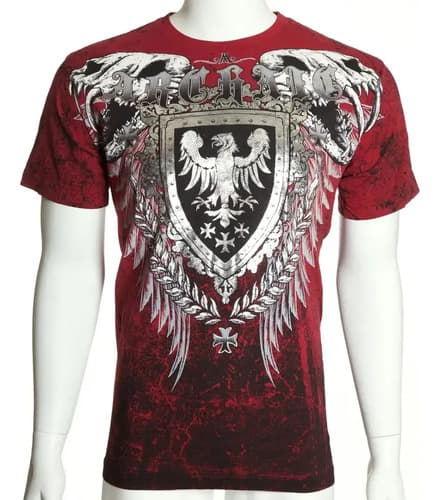 Remera Affliction Ruse Wings Skull - A Pedido_exkarg Rojo 38 2