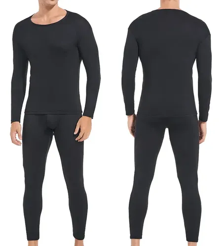 Conjunto De Ropa Interior Térmica Para Hombre - A Pedido S Negro 2