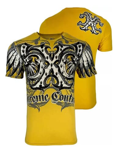 Remera Xtreme Couture By Affliction - A Pedido_exkarg Amarillo S 5