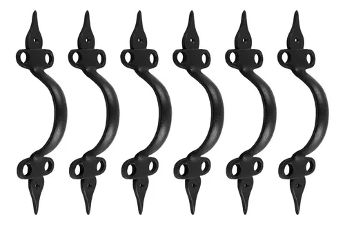 Tirador De Puerta De Hierro Forjado - A Pedido_exkarg Negro 5