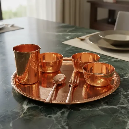 Vajilla De Cobre Puro Artesanal Con Relieve - A Pedido Cobre