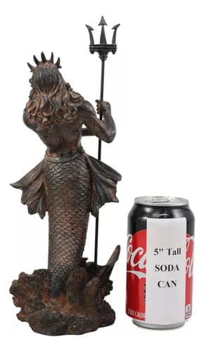 Estatua The Seas Tremors Merman Poseidon - A Pedido_exkarg Marrón 2