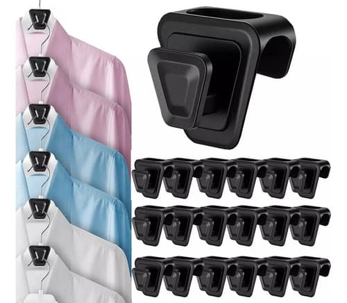 Pack 18 Ganchos Ahorra Espacio P/ Perchas - A Pedido_exkarg Negro 8