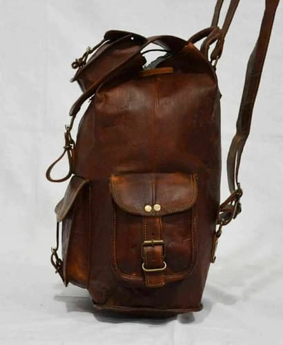 Mochila Cuero Vintage Goat Leather - A Pedido_exkarg Marrón X 4