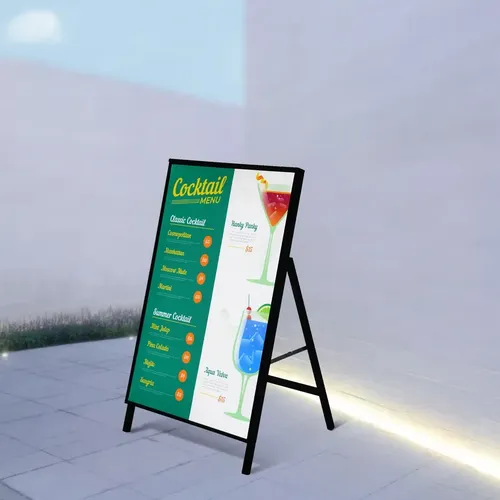 Soporte Para Carteles Con Luz De Led - A Pedido Negro