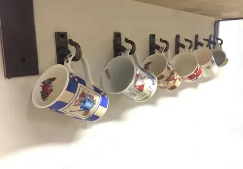Ganchos Para Tazas Hierro Bajo Alacena - A Pedido_exkarg Gris 4