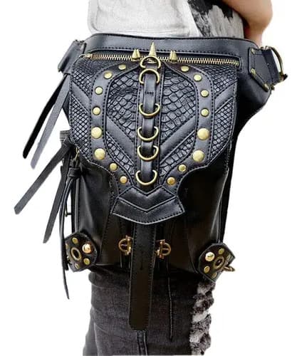 Riñonera Steampunk Crossbody Gothic - A Pedido_exkarg Negro X