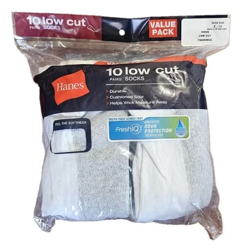 Pack Medias Bajas Hanes - A Pedido Blanco 6 A 12