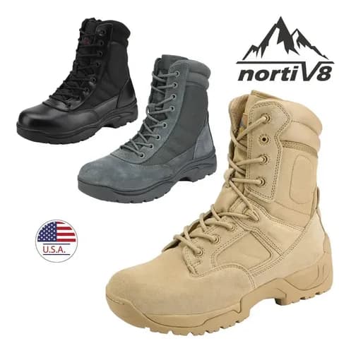 Botas Tacticas Army Military Leather - A Pedido_exkarg Negro 16 3