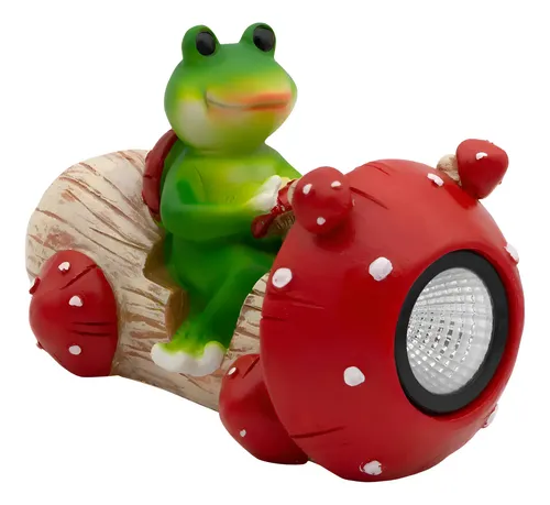 Luz Solar Rana De Jardin - A Pedido_exkarg Rojo