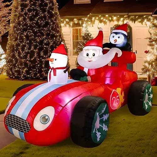 Papa Noel Inflable 8ft Christmas Race - A Pedido_exkarg Rojo 3