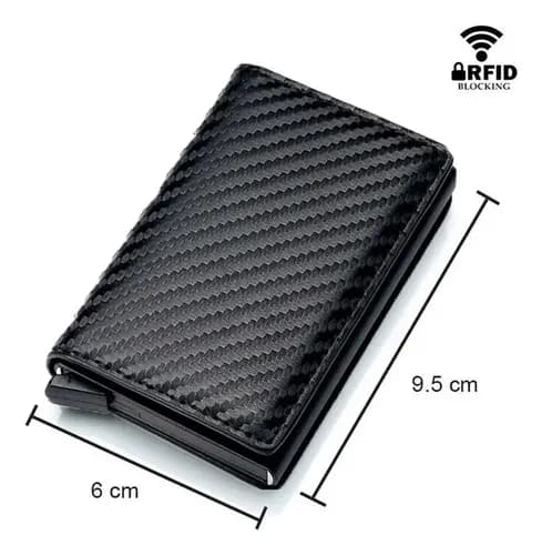 Tarjetero Rfid Blocking Leather Carbon - A Pedido_exkarg Rayas 2