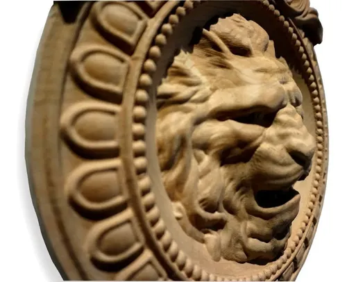 Escultura De Madera Carved Lion - A Pedido_exkarg Marrón 7