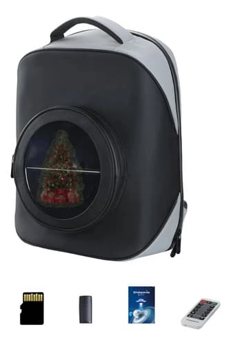 Mochila Con Holograma 3d Y Ventilador Led - A Pedido_exkarg Negro 8