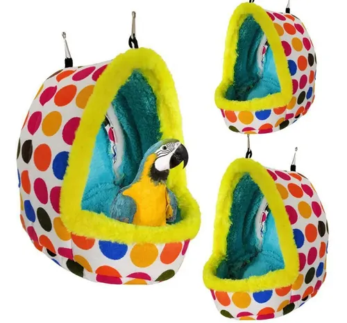 Jaula De Felpa Para Pájaros Cama Colgante Cálida - A Pedido Rojo 4