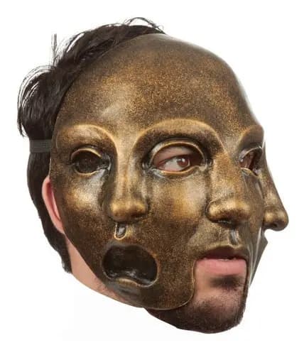 Mascara De 3 Caras 3 Faces Gold Disfraz Carnaval Fiesta Dorado Mascara De 3 Faces Gold Mask 2