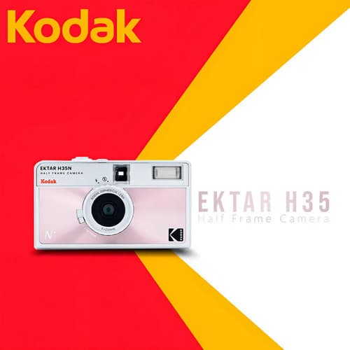 Cámara De Cine Kodak Ektar H35n De 35 Mm De Medio Fotograma Con Filtro En Forma De Estrella Y Soporte Para Trípode (rosa Esmaltado) 2