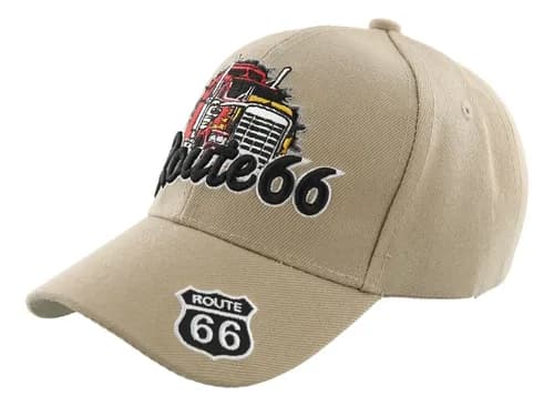 Gorra Big Truck Route 66 - A Pedido_exkarg Beige Adulto Ajustable 2