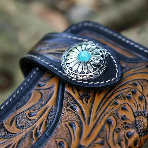 Billetera Men's Retro Carved - A Pedido_exkarg Marrón 3
