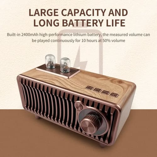 Parlante Retro Bluetooth Speaker - A Pedido Marrón 6