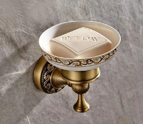 Jabonera Antique Brass Wall - A Pedido_exkarg Dorado 5