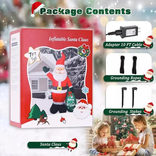 Papa Noel Inflable 7 Ft Gift Bag - A Pedido_exkarg Rojo 4