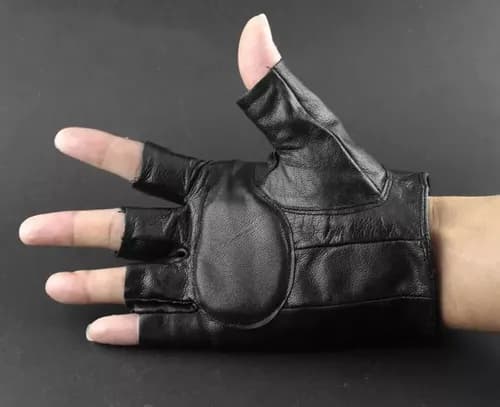 Guantes Sin Dedos Para Hombre Cuero Punk - A Pedido_exkarg Negro 3
