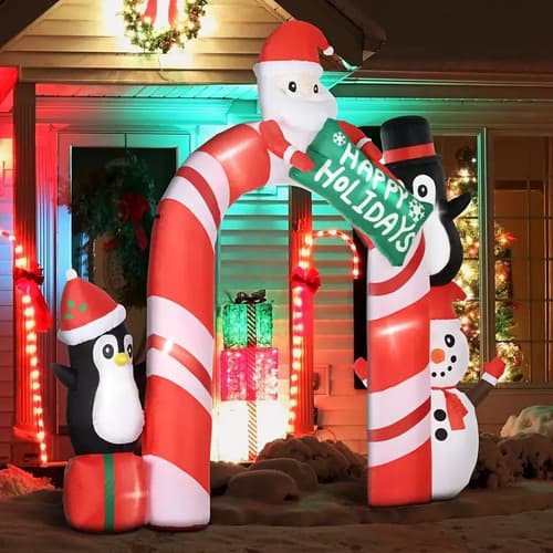 Papa Noel Inflable Giant 10ft Arco - A Pedido_exkarg Rojo 3