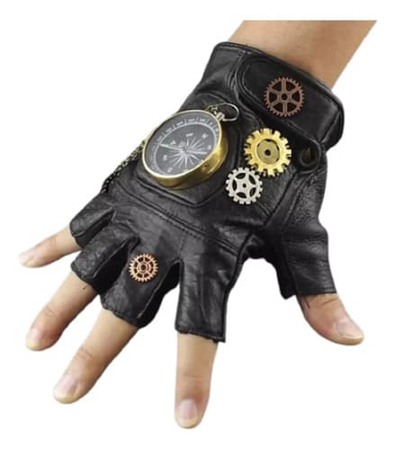 Guantes Cuero Cosplay Compass - A Pedido_exkarg Negro