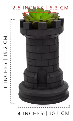 Set De 2 Macetas Castillo Ajedrez - A Pedido_exkarg Blanco 3