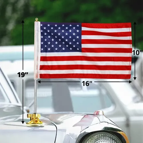 Soporte Para Bandera Con Ventosa  Para Auto - A Pedido Cromado 4
