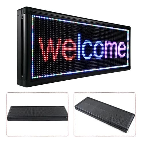 Cartel Led De 40  X 15  Programable - A Pedido Negro