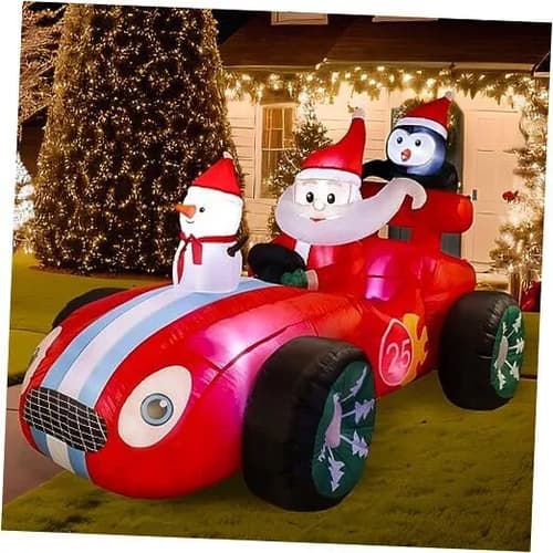 Papa Noel Inflable 8ft Christmas Race - A Pedido_exkarg Rojo 7