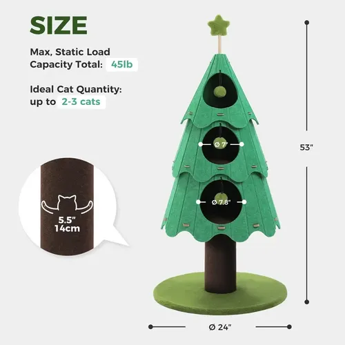 Casa Para Gatos Arbol Navideño - A Pedido_exkarg Verde 2