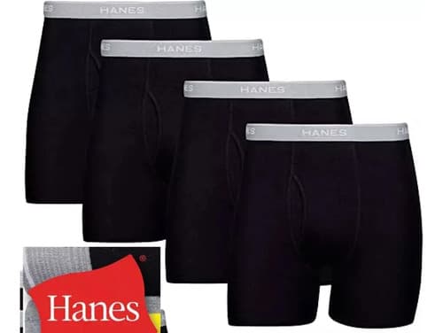 Pack Mens 4 Hanes Black Boxer - A Pedido_exkarg Negro 38 5
