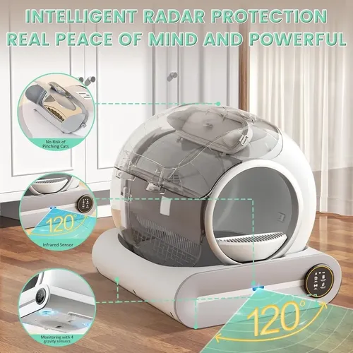 Baño Gatos Automático Autolimpiable Robot  - A Pedido Blanco 2