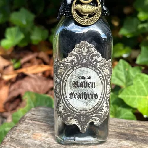 Botella De Pocion Decorativa Raven - A Pedido Gris 3