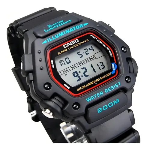 Reloj Casio Dw290 Alarma Luz Temporizador Cronometro Negro Gris 4