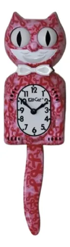 Reloj De Pared Exotic Pet Kit Kat Clock - A Pedido_exkarg Rosa