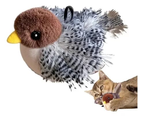 Juguete Para Gatos Gorrion Con Chirridos - A Pedido_exkarg Gris 3