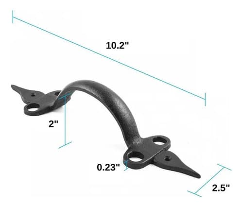 Tirador De Puerta De Hierro Forjado - A Pedido_exkarg Negro 4