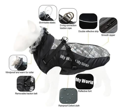 Campera De Invierno Para Perro - A Pedido_exkarg Negro 5