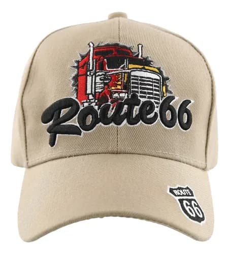 Gorra Big Truck Route 66 - A Pedido_exkarg Beige Adulto Ajustable