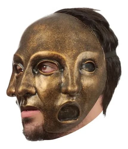 Mascara De 3 Caras 3 Faces Gold Disfraz Carnaval Fiesta Dorado Mascara De 3 Faces Gold Mask 3